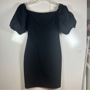 Cushnie Black Puff Sleeve Mini Dress 0132